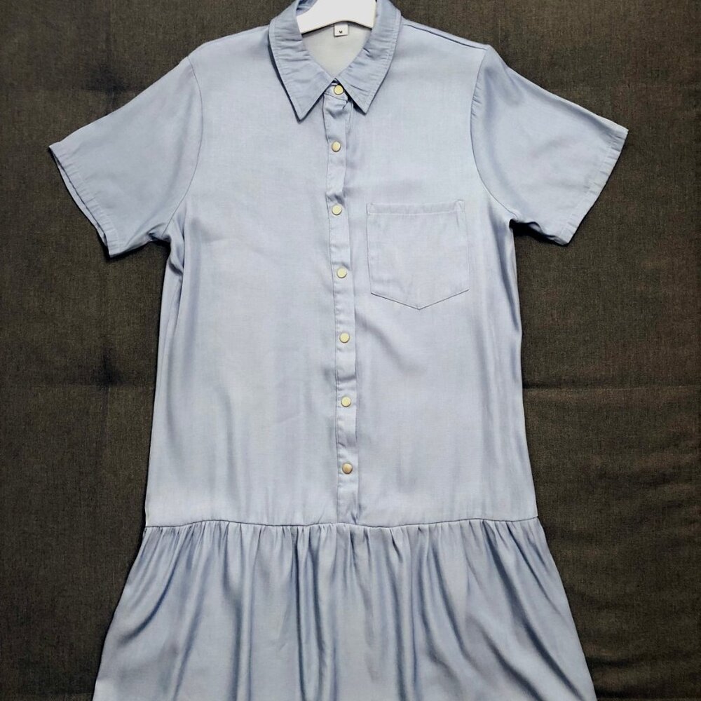 Peplum button down shirt dress - Size M